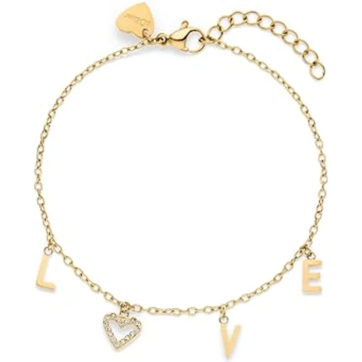 s.Oliver Bracelet, Elegantes Armband aus poliertem Edelstahl, gold, Rolokette verstellbar bis 21 cm, wasserfest & hautfreundlich – Bild 1