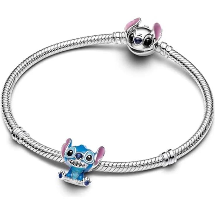 Pandora Moments Disney Stitch Charm aus Sterling Silber, kompatibel mit Moments Anhängern, handgefertigt, 793815C01 – Bild 2