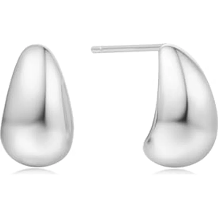 ANIA HAIE Vogue Maven Small Dome Hoop Creolen, 13,5 x 7,8 mm aus 925 Sterling Silber mit Rhodium-Überzug, inkl. Geschenkverpackung – Bild 1