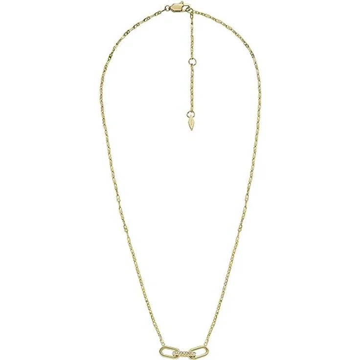 Fossil Damenkette Heritage D-Link, Edelstahl goldfarben, 400mm + 50mm, Karabinerverschluss, poliert – Bild 2