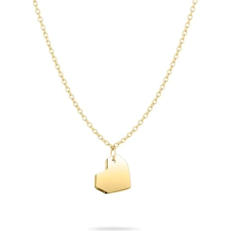 Liebeskind Berlin Herz-Halskette, Edelstahl IP Gold poliert, 45 cm, Erbskette mit Karabinerverschluss – Bild 1