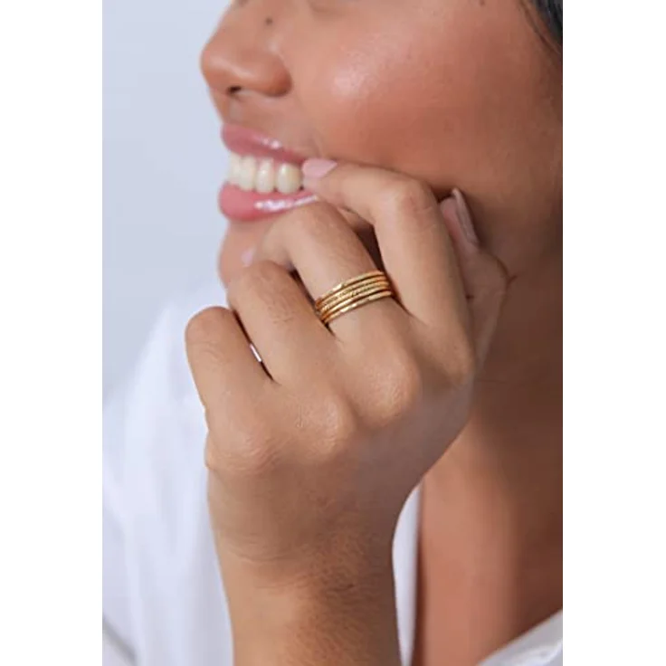Elli Ring Damen Set Stacking Minimal Trend Blogger Basic, 925 Sterling Silber, zeitloses Design, handgefertigt, anlaufgeschützt – Bild 4