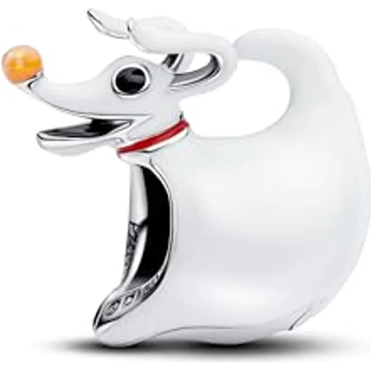 PANDORA Disney Dark Zero Dog Charm, sterlingsilber mit schwarzem, rotem, gelbem und grünem, leuchtendem Glitzer-Emaille