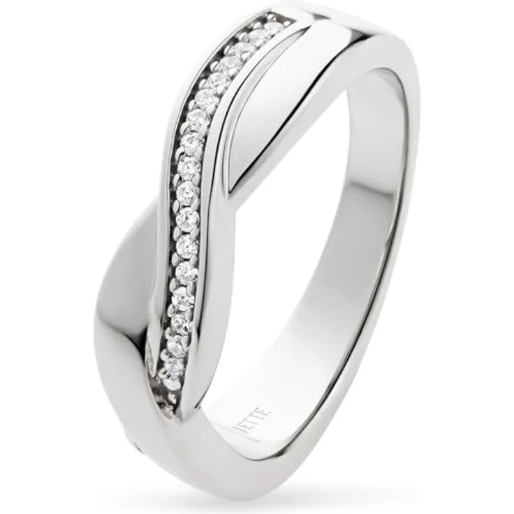 JETTE Damenring 925er Silber mit 25 Zirkonia, Größe 59 – Bild 1