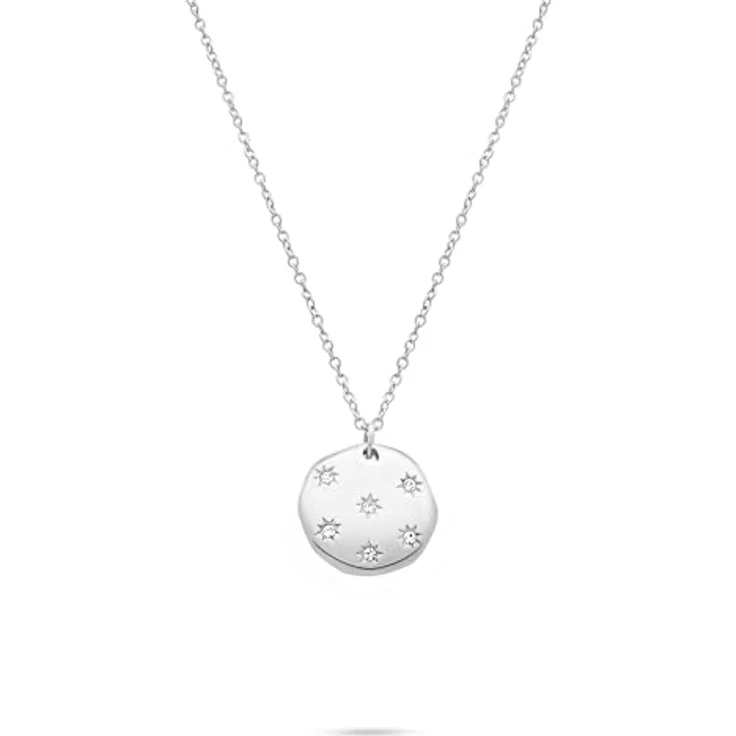Tamaris TJ-0645-N-45, Damen Halskette aus Edelstahl in Silber mit Plättchenanhänger und Zirkoniasteinen, 45 cm – Bild 1
