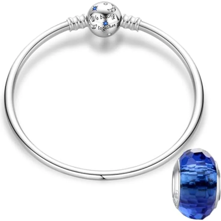 LNQOBU Damen Armband Silber 925, Schlangen Schmetterling Armband mit Funkelndem Herzverschluss Charms und Spacer Perlen