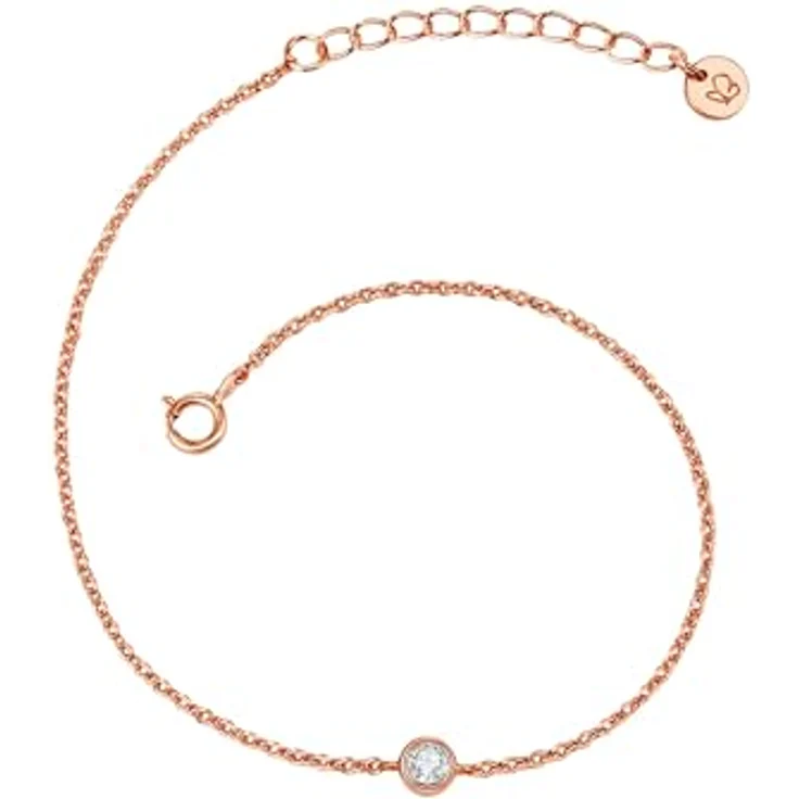 GLANZSTÜCKE MÜNCHEN Damen-Armband Sterling Silber 925, rosévergoldet mit violettem Topas, zierliches Boho-Edelstein-Armband – Bild 1