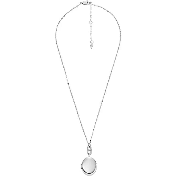 FOSSIL Locket Collection, Damen-Halskette aus Edelstahl, 400mm + 50mm, silberfarben, poliert mit Karabinerverschluss – Bild 4