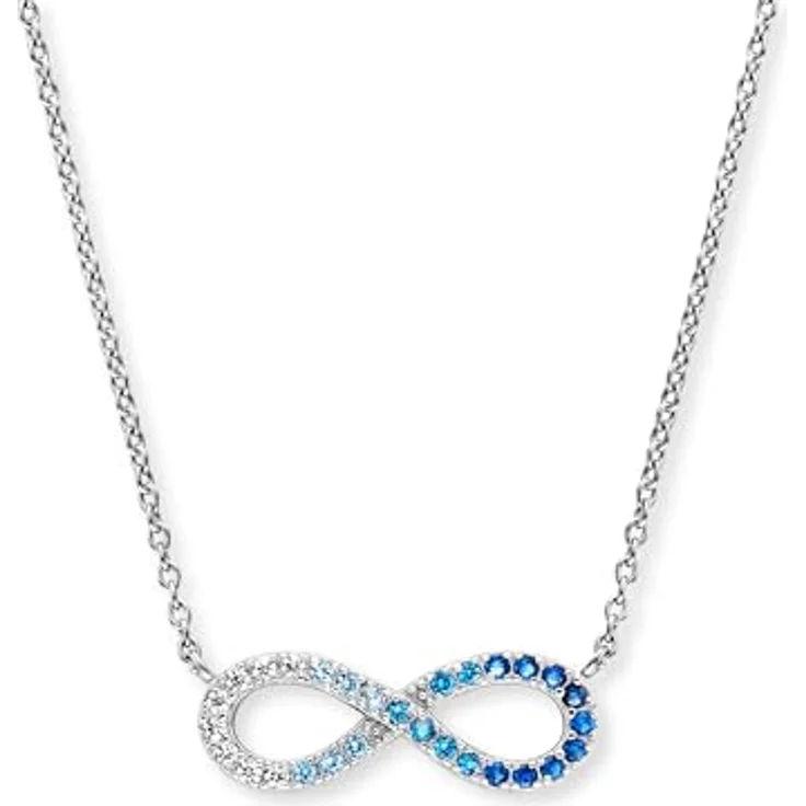 Engelsrufer Damen Halskette Infinity, 925er Sterlingsilber mit Zirkonia, 40 + 4 cm, rhodiniert, symbolisiert ewige Liebe, nickelfrei – Bild 1