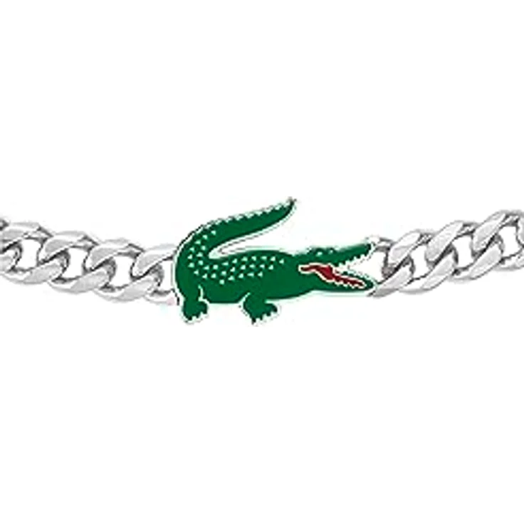 Lacoste Gliederarmband ARTHOR, Panzerarmband aus poliertem Edelstahl mit Lacoste-Krokodil-Logo, 19 cm Innenumfang, Karabinerverschluss – Bild 2