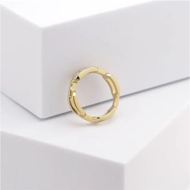 CHRIST Damen-Ring 925er Silber, recycelte Zirkonia 56, Gelbgold 32029719 – Bild 4