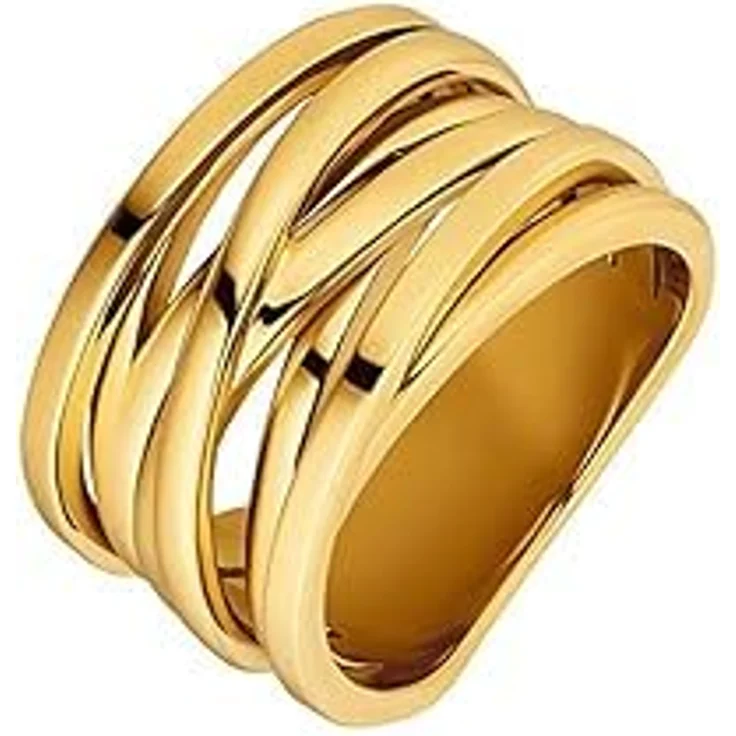 Heideman Serpi Damenring, goldfarbend matt aus Edelstahl, eleganter Damenring ohne Stein – Bild 1