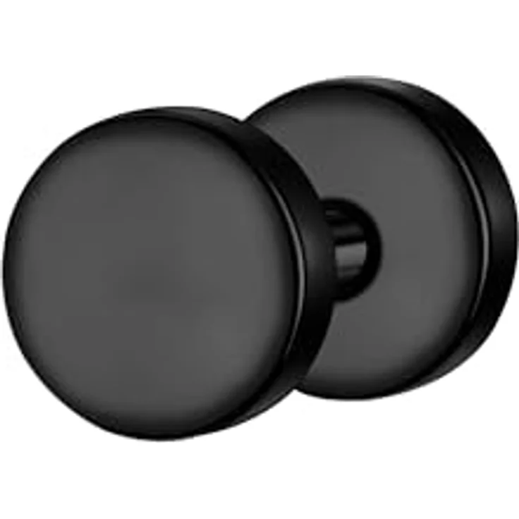 True Rebels TR330 Midi-Fake-Plug Ohrstecker, Edelstahl mit dunklem Rhodium-Finish, 1-tlg. – Bild 1