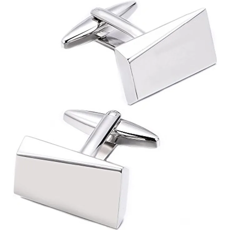 MERIT OCEAN Manschettenknöpfe Herren Silber, Edelstahl Cufflinks für Hemd, ideal für Hochzeit und Geburtstag, Valentinstagsgeschenk