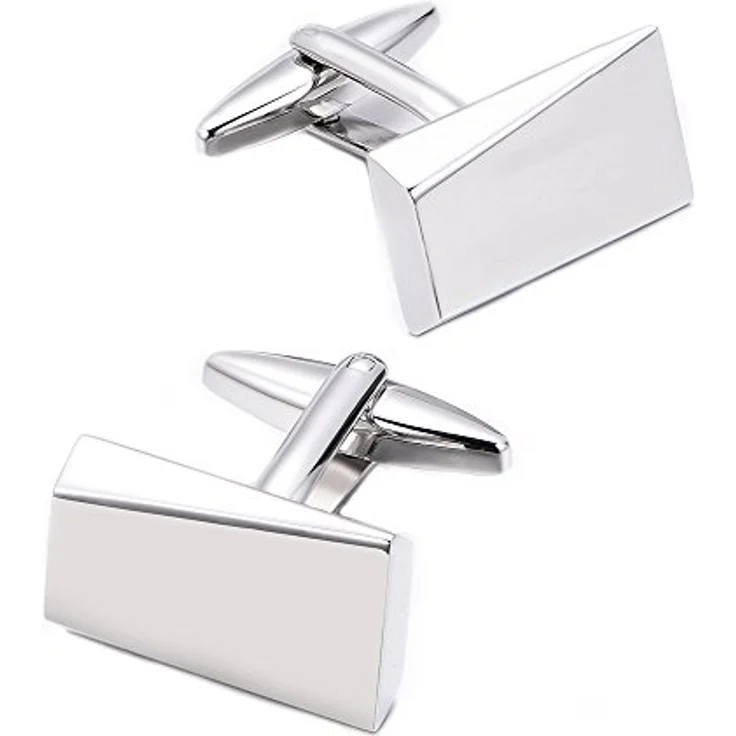 MERIT OCEAN Manschettenknöpfe Herren Silber, Edelstahl Cufflinks für Hemd, ideal für Hochzeit und Geburtstag, Valentinstagsgeschenk – Bild 1