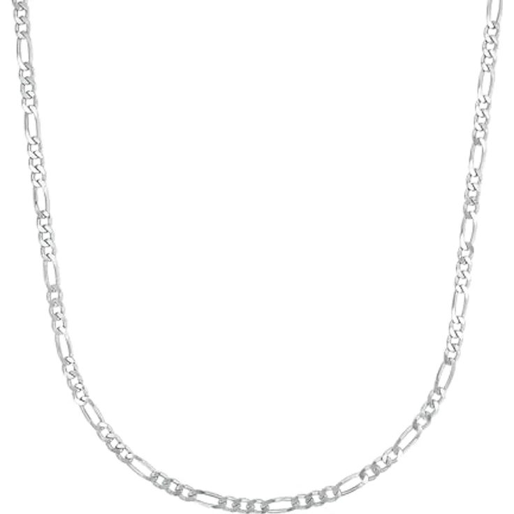 Amor Collier 925 Sterling Silber Unisex Halskette, 45 cm Figaro-Design mit Federringverschluss, in Schmuck Geschenk Box, 2017563 – Bild 1