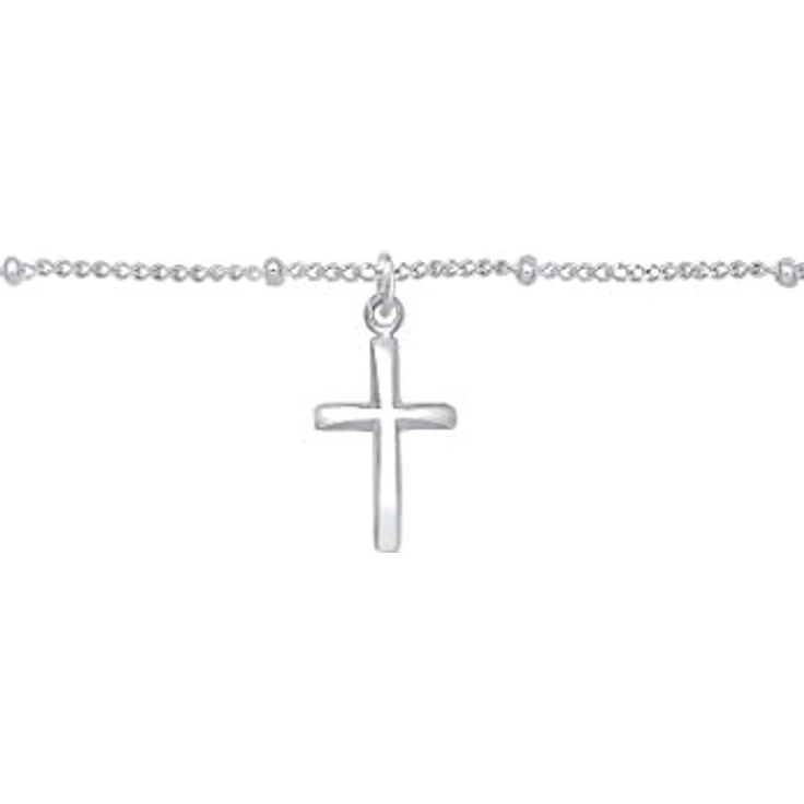 Elli Halskette Damen Choker Kugel Kreuz aus 925 Sterling Silber, anlaufgeschützt, handgefertigt – Bild 2