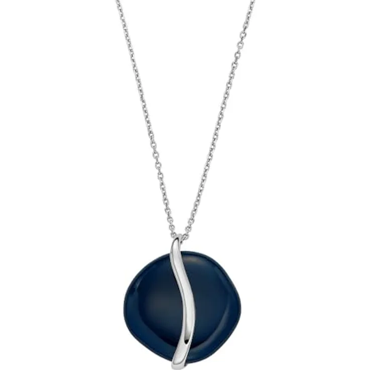 SKAGEN Damenkette Sofie Sea Glass Anhänger Organic Shape, blau, rostfreier Stahl mit Karabinerverschluss