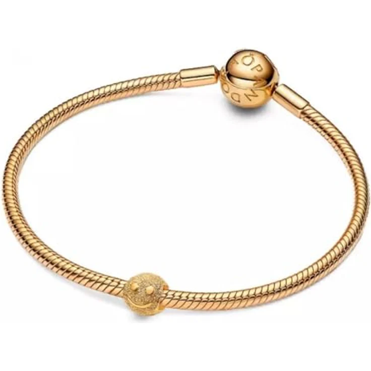 PANDORA Goldfarbener Charm Glückliches Gesicht Mini, Bead im stilvollen Design – Bild 4