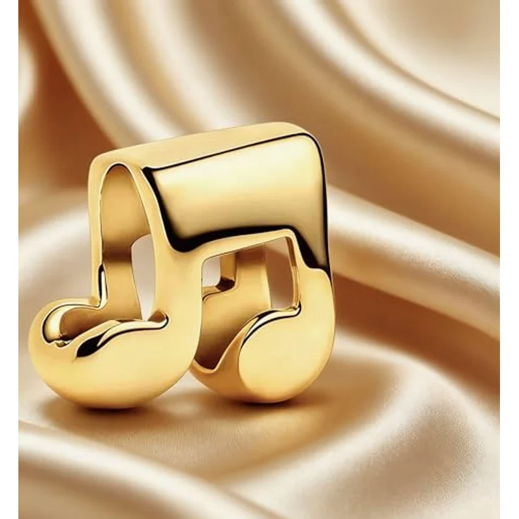 Anduonie 925 Silber Charm Anhänger mit Gold Stopper, roter Musik-Bead, kompatibel mit europäischen Armbändern und Halsketten für Frauen – Bild 2