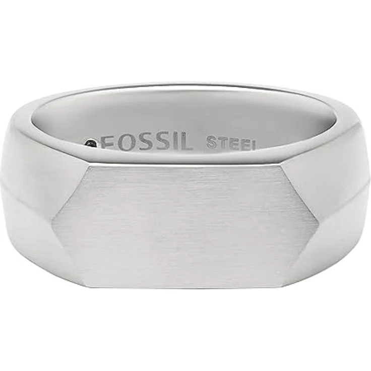 Fossil Herren-Edelstahlband Ring, silberfarben mit schwarzem Finish – Bild 2