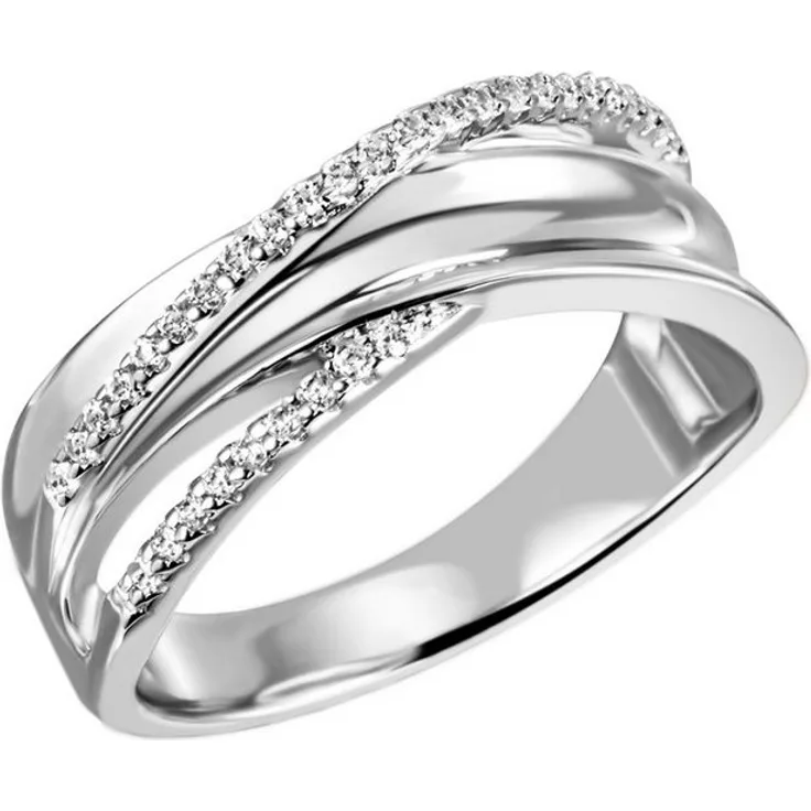 Firetti Silberring 925, glitzernder Fingerring mit Zirkonia (synth) für Damen und Herren