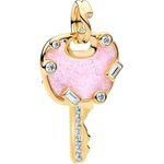 PANDORA Charmanhänger Liebesschlüssel, Opalisierender Rosa Stein, Goldfarben, Zirkonia