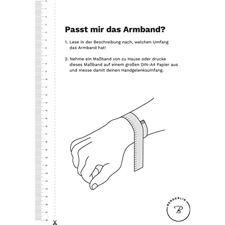 BERGERLIN Buchstaben Armband weiss (Buchstabe J), flexibles Partner Armband aus echtem Magnesit, Unisex, für Handgelenke 16-20 cm – Bild 5