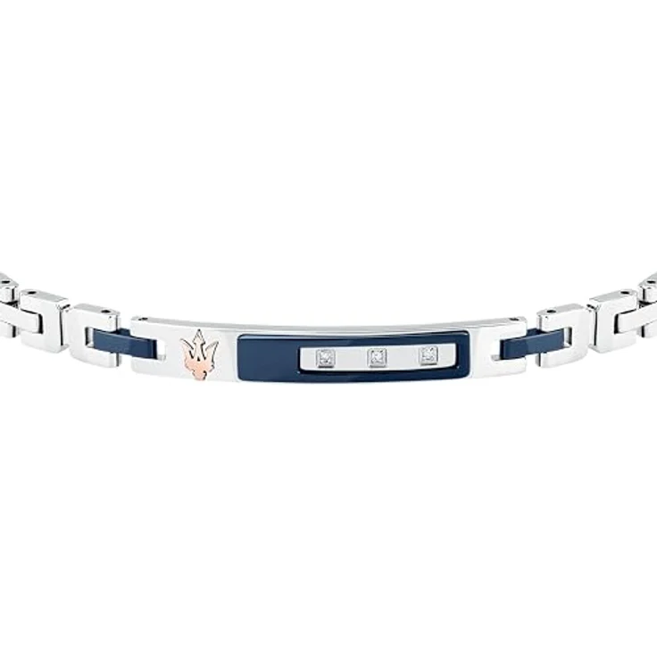 Maserati Herrenarmband DIAMONDS Kollektion, Edelstahl mit natürlichen Diamanten, 18+3,5 cm, Clipverschluss, Geschenkidee - JM125ATY22 – Bild 2