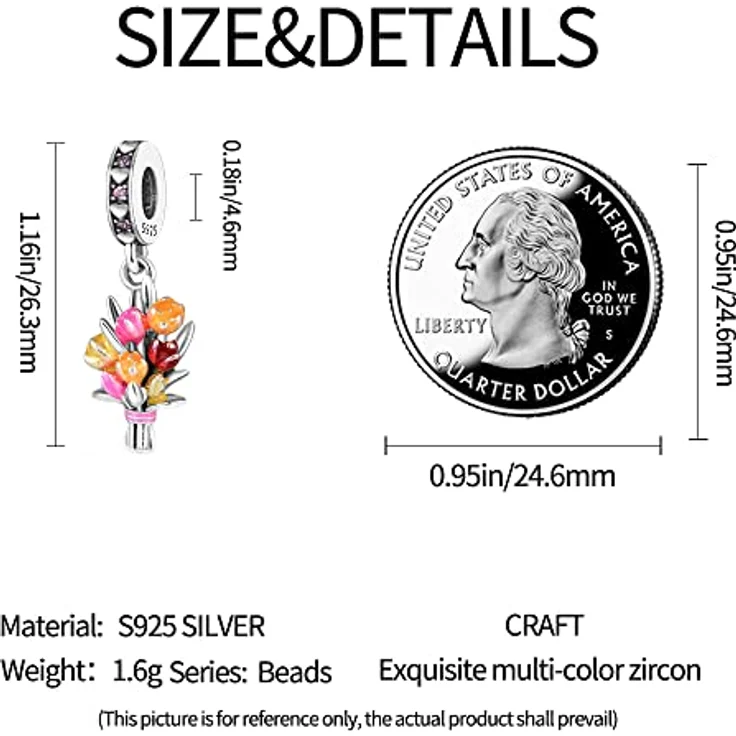 Pandach Charm Anhänger für Armband, 925 Sterling Silber mit Zirkonia-Steinen, kompatibel mit europäischen Armbändern und Halsketten für Frauen und Mädchen – Bild 3