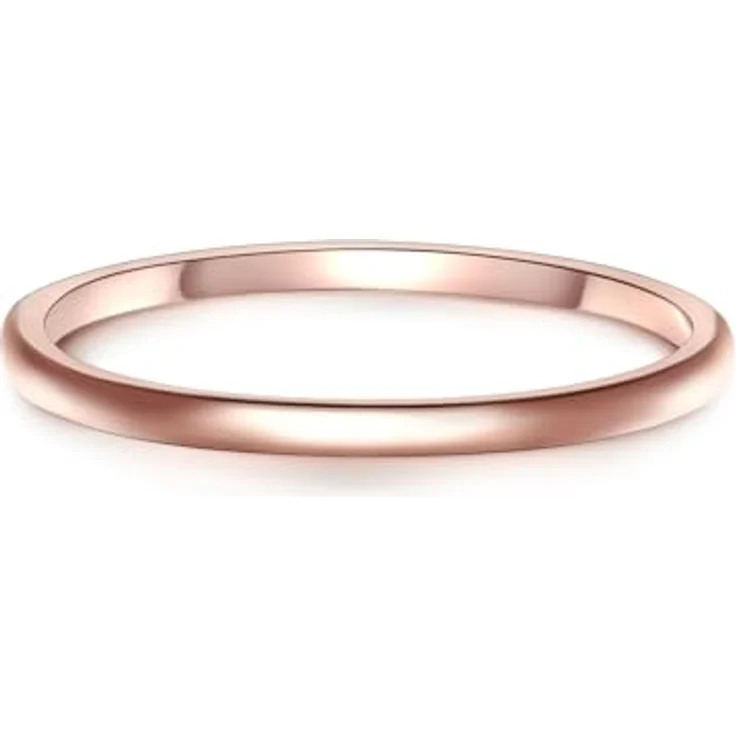 GLANZSTÜCKE MÜNCHEN Damen-Ring 925/- Sterling Silber, rosévergoldet, schmaler Stapelring, 1,4 mm – Bild 1