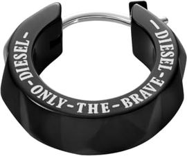 Diesel Herrenohrringe, Edelstahl/Halbedelmetall mit Bügelverschluss, Schwarz, Matt mit Schmucksteinen