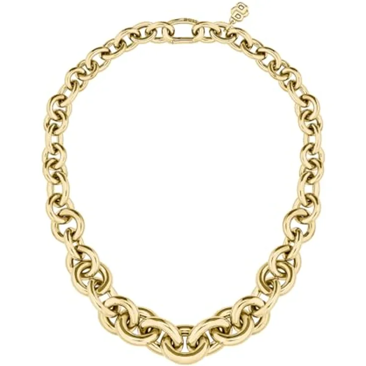 BOSS Jewelry LIVE STATEMENT Gliederhalskette für Damen, Gelbgold, 406mm, Edelstahl mit Ionplattierung, Karabiner-Verschluss
