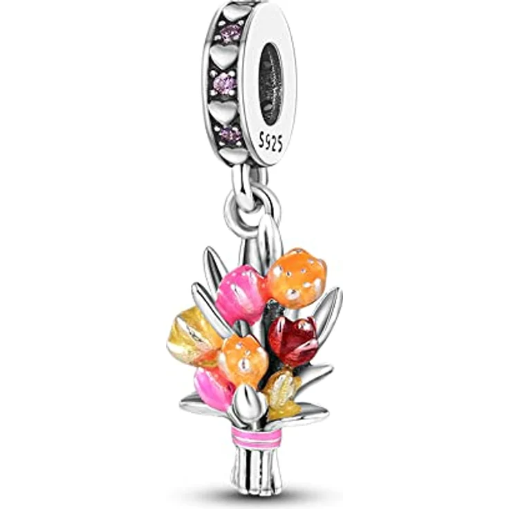 Pandach Charm Anhänger für Armband, 925 Sterling Silber mit Zirkonia-Steinen, kompatibel mit europäischen Armbändern und Halsketten für Frauen und Mädchen – Bild 1