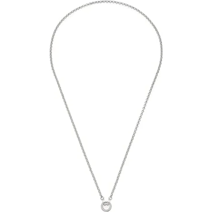 JEWELS BY LEONARDO Halskette Clip & Mix Paola, silberfarbene Erbs-Kette aus Edelstahl, 70 cm, mit Ring zum Einhängen von Charms, Geschenk für Damen, 022148 – Bild 1