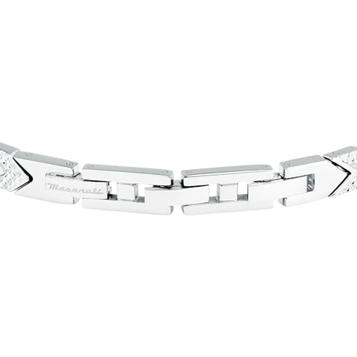 Maserati Herrenarmband ICONIC Kollektion, aus Stahl mit Fischgrätmuster, 18+3,5 cm, Clipverschluss, mit 2 Jahren Garantie – Bild 3