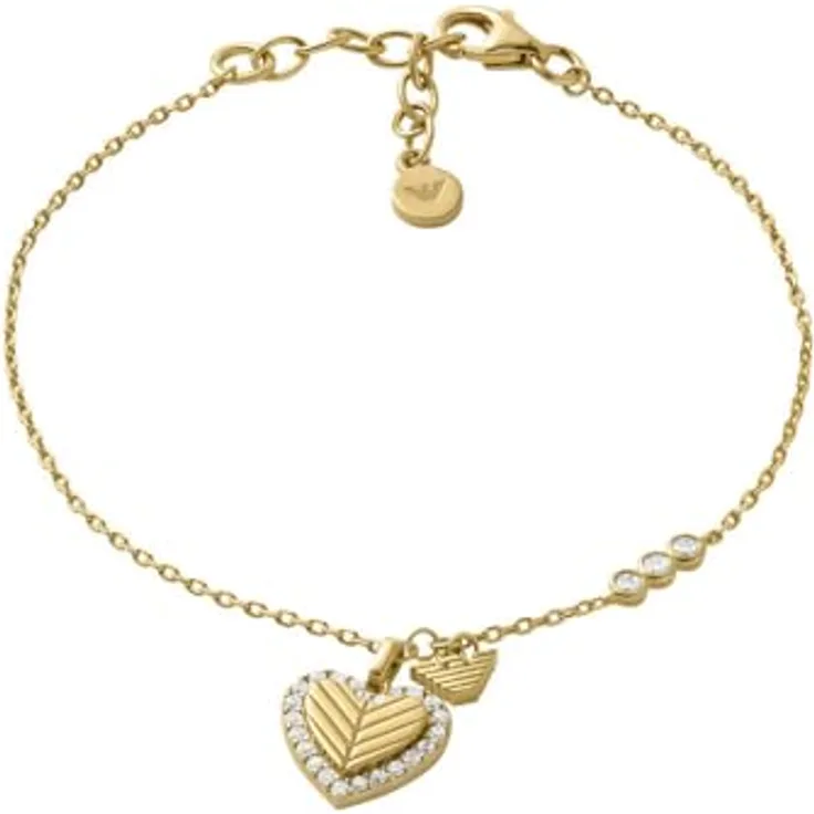 Emporio Armani Armband Herzschmuck aus Silber 925 mit synthetischen Zirkonia, Damenaccessoire