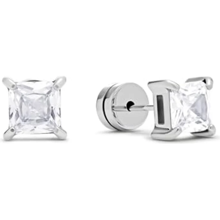 FAVS Herren-Ohrhänger Edelstahl mit 2 Zirkonsteinen, One Size, zeitloses Design – Bild 1