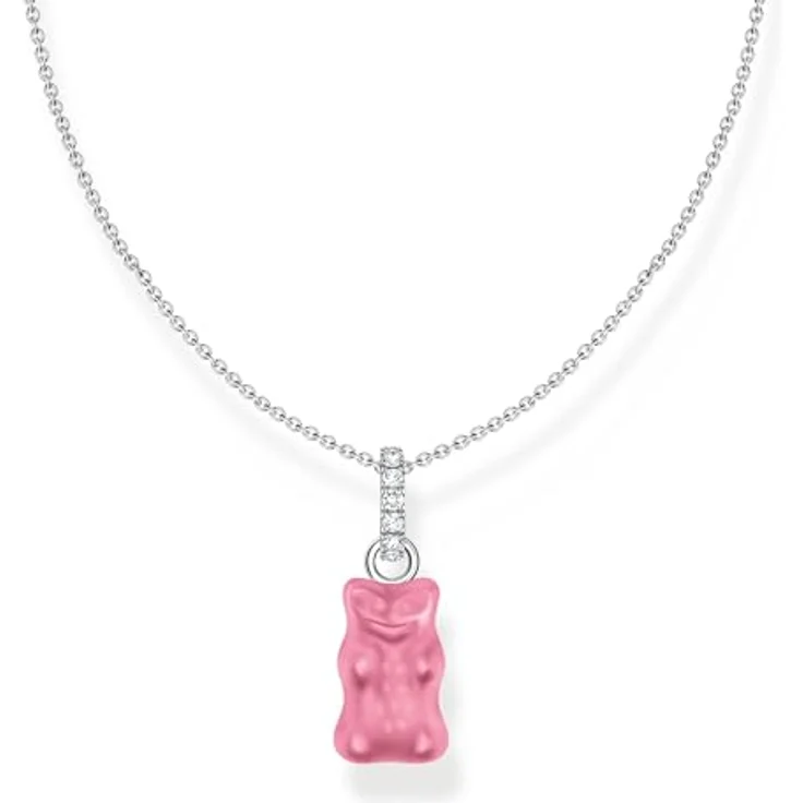 THOMAS SABO x HARIBO – Halskette mit Pinkem Goldbären – Recyceltes 925er Silber mit Zirkonia, verstellbare Länge 40–45 cm – Verspielter Y2K Schmuck – Bild 1