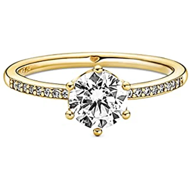 PANDORA SHINE Ring "funkelnde Krone", gelbvergoldet, mit Zirkonia, Größe 50 – Bild 3