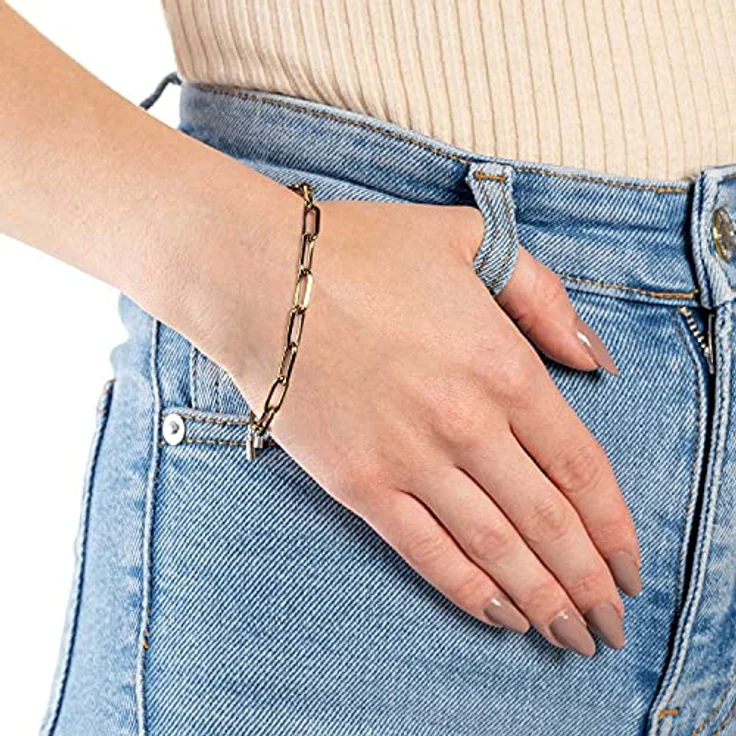 JEWELS BY LEONARDO Estrella Armband aus goldfarbenem Edelstahl, Chunky-Design, 19 cm, Allergikerfreundlich, Geschenk für Damen – Bild 2