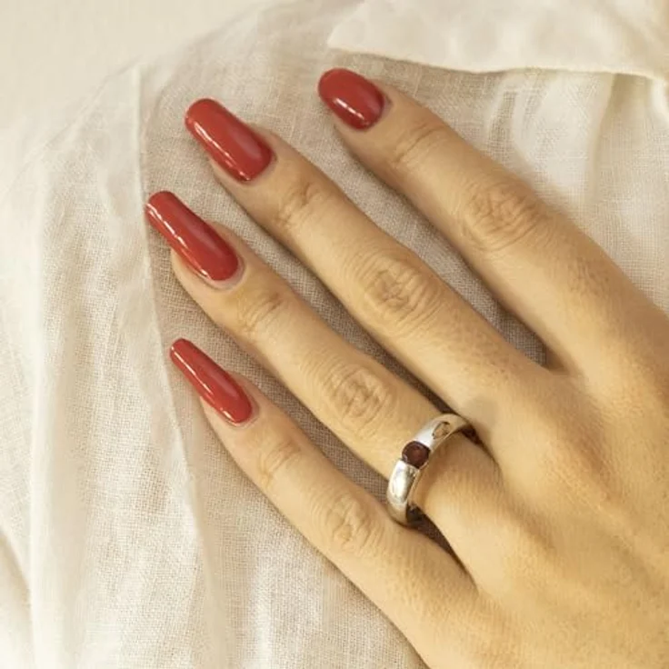 Jamelli Damen Ring 925/- Sterling Silber Glänzend mit Echten Granat, Silbergrau, Anlaufgeschützt – Bild 3