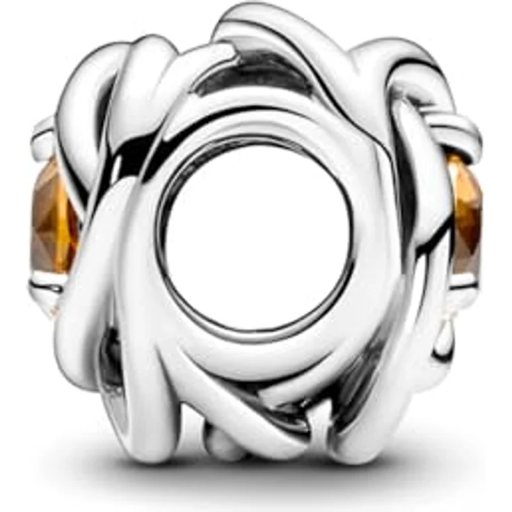 PANDORA November Geburtsstein Ewigkeitskreis Charm, honigfarbener Kristall, Sterling-Silber, 790065C04 – Bild 3