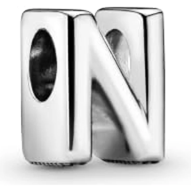 Pandora Bead 797468 Charm Buchstabe "N", Sterling-Silber mit Herzelementen – Bild 2