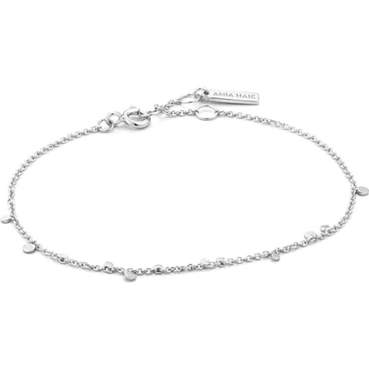 ANIA HAIE GEOMETRY CLASS Mixed Discs Damen Armband, 925 Sterling Silber mit Rhodium-Überzug, Länge 16,5cm + 2cm Verlängerung, inkl. Geschenkverpackung – Bild 1