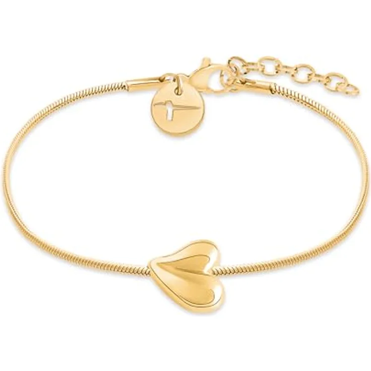 Tamaris Bracelet, Elegantes Armband aus poliertem Edelstahl IP Gold, Schlangenkette verstellbar bis 21 cm, wasserfest & hautfreundlich