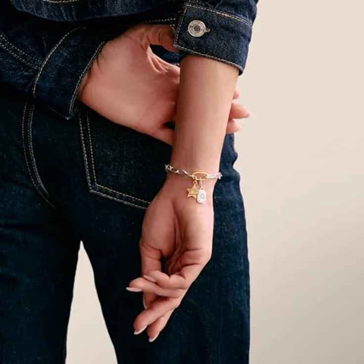 THOMAS SABO Charm-Armband Charm Club Connect, recyceltes Silber 925 mit Connect Link und sicherem Karabinerhaken – Bild 3