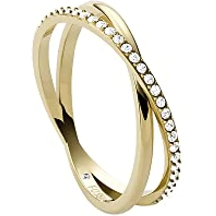 Fossil Vintage Iconic Ring für Frauen, Gold Edelstahl, Höhe: 5,4mm, JF03752710