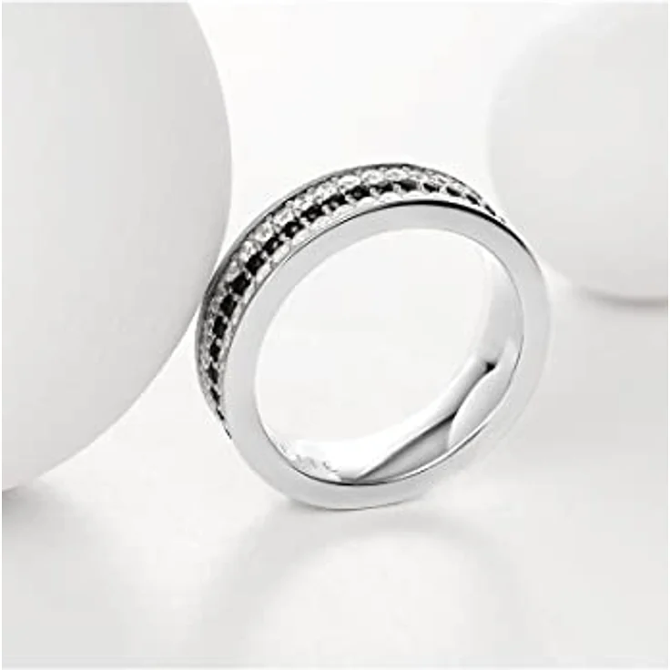 JETTE Damenring 925er Silber, 5,5 mm mit Zirkonia, elegant verpackt – Bild 3