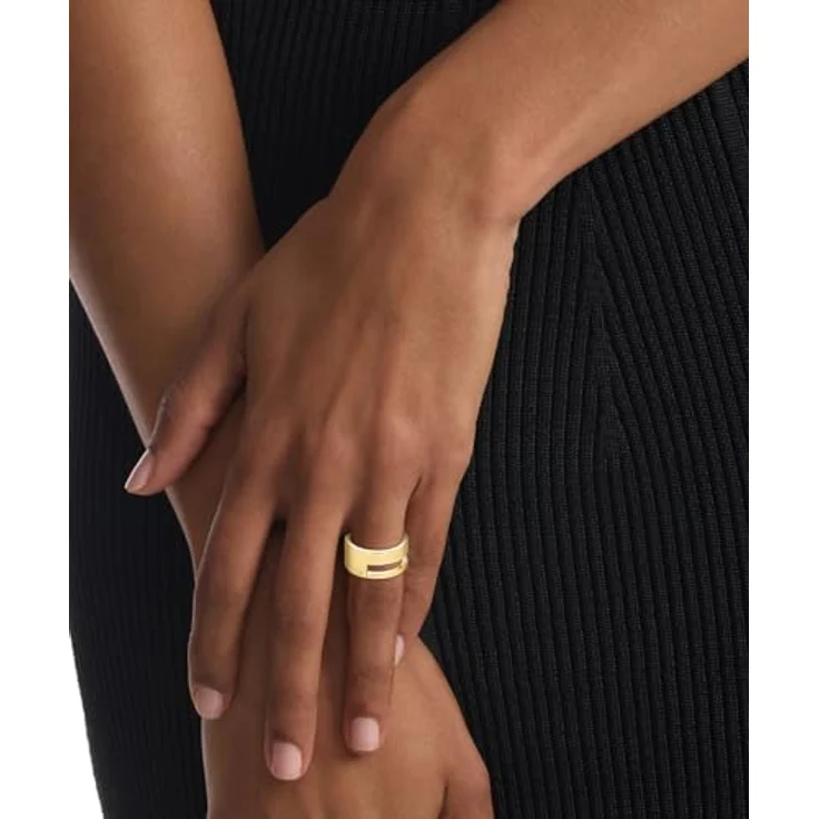 Calvin Klein Geometric Essentials Damenring, Edelstahl mit Gelbgold-Ionenplattierung, Größe 54, 10mm hoch – Bild 3